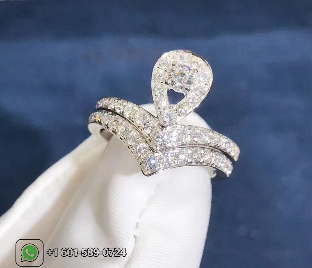 chaumet josephine aigrette 18k white gold diamond combination ring 083510 083590 2