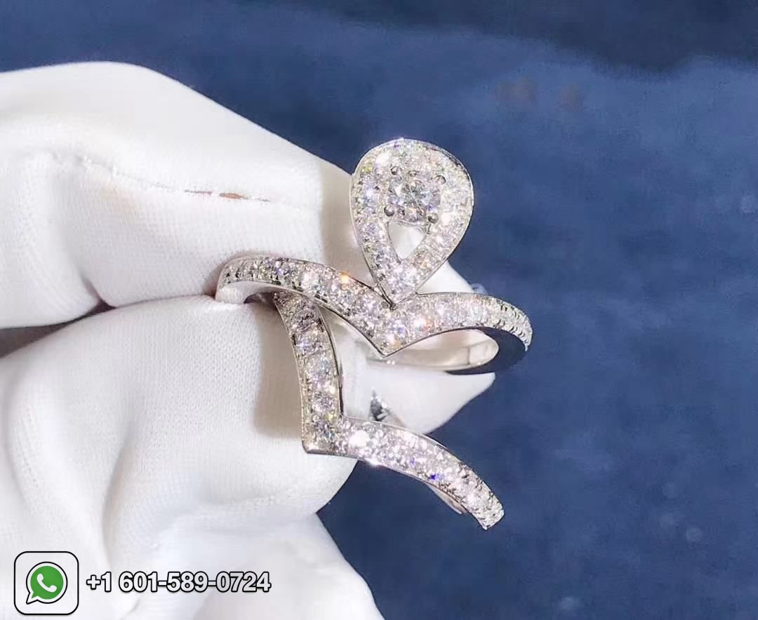 chaumet josephine aigrette 18k white gold diamond combination ring 083510 083590 3