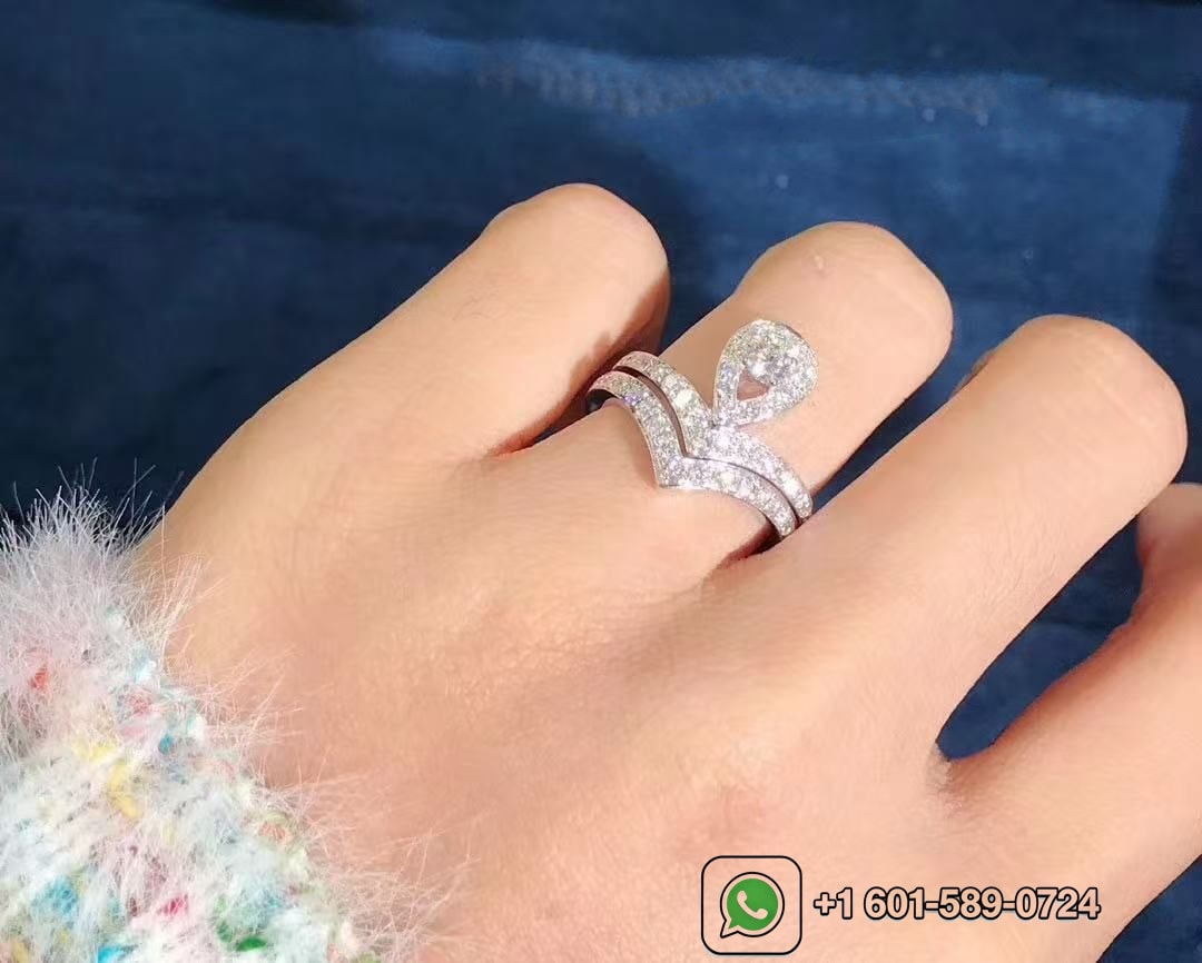 chaumet josephine aigrette 18k white gold diamond combination ring 083510 083590 4