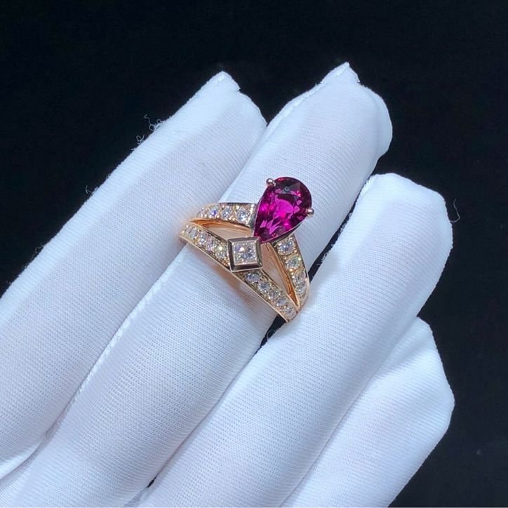 chaumet josephine aube printaniere 18k rose gold diamond ring 081982