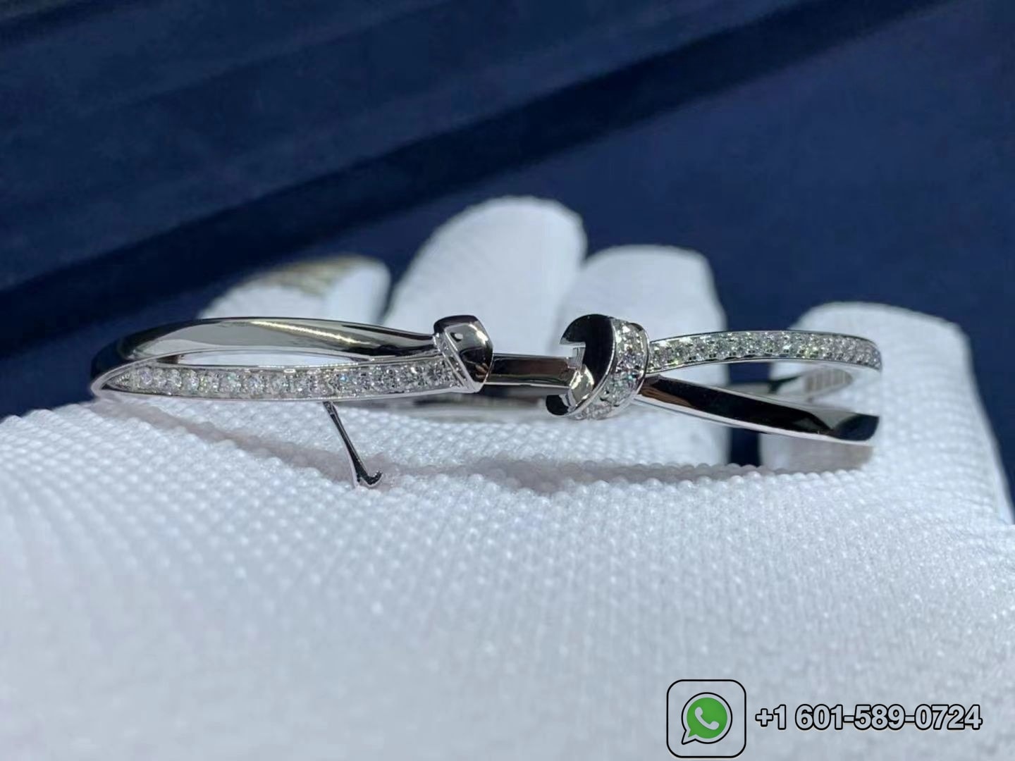 chaumet liens seduction 18k white gold diamond bracelet 7