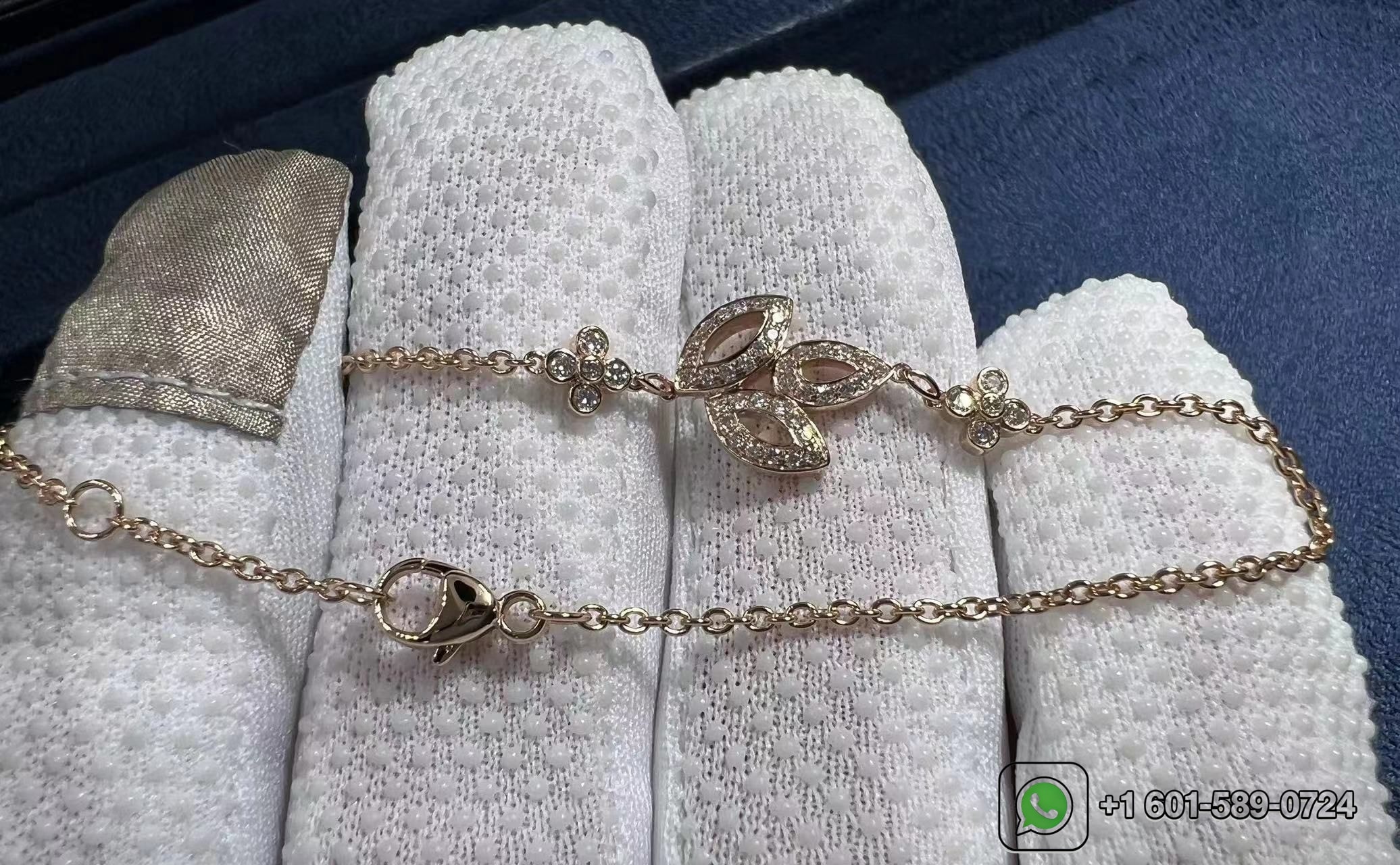 custom harry winston lily cluster 18k rose gold diamond bracelet 3