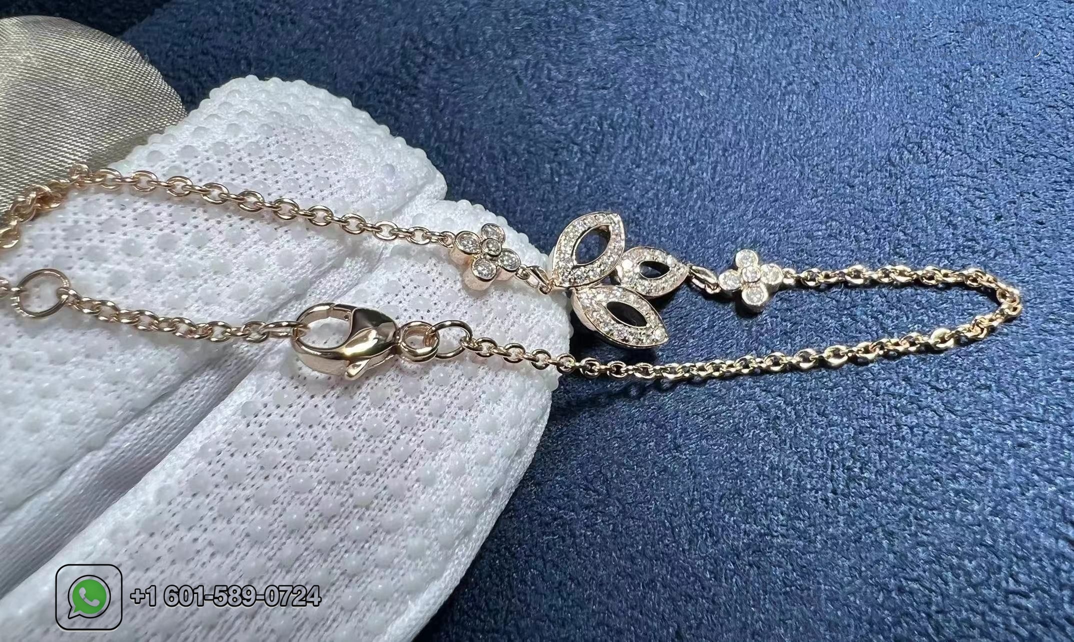custom harry winston lily cluster 18k rose gold diamond bracelet 4