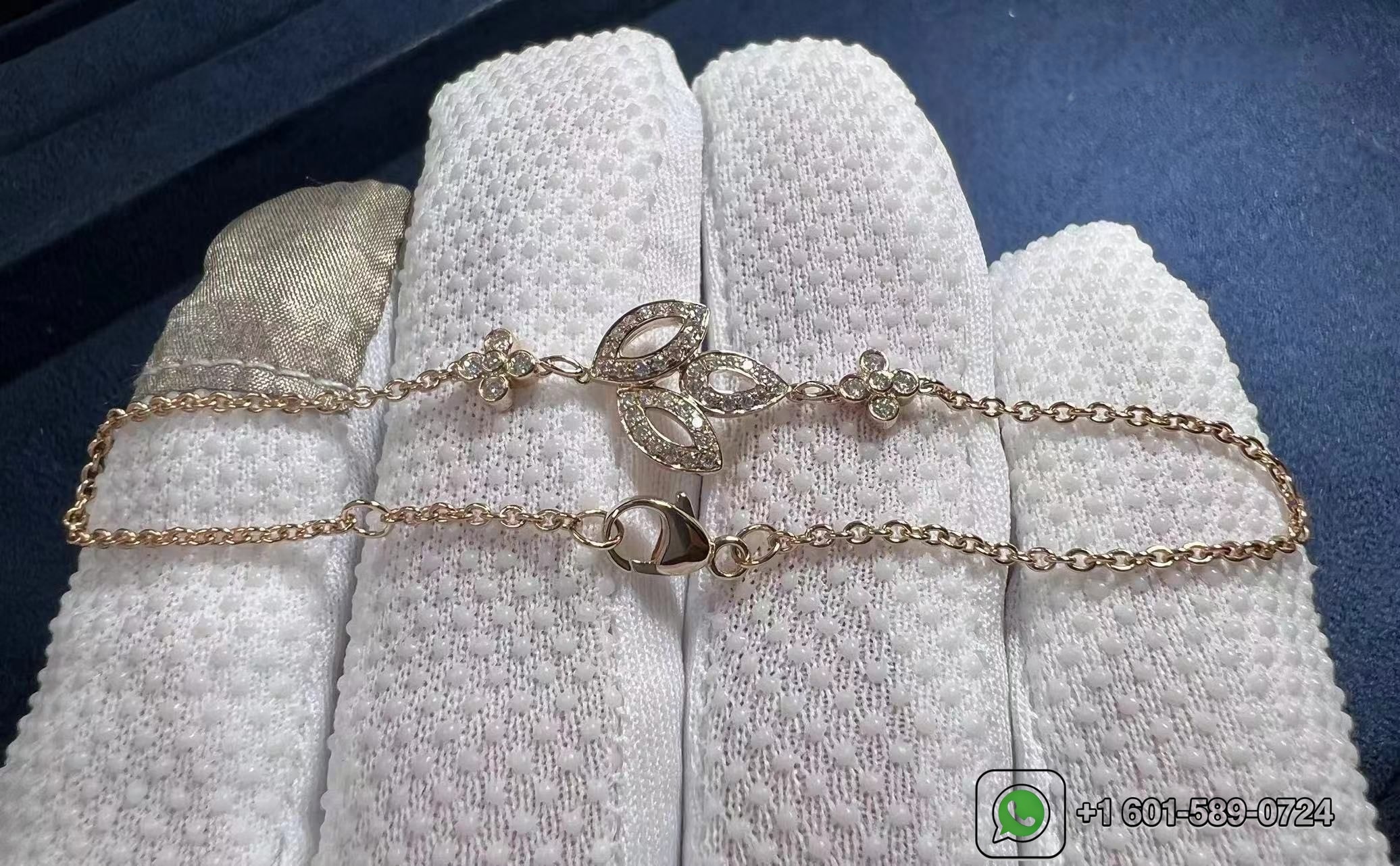 custom harry winston lily cluster 18k rose gold diamond bracelet 6