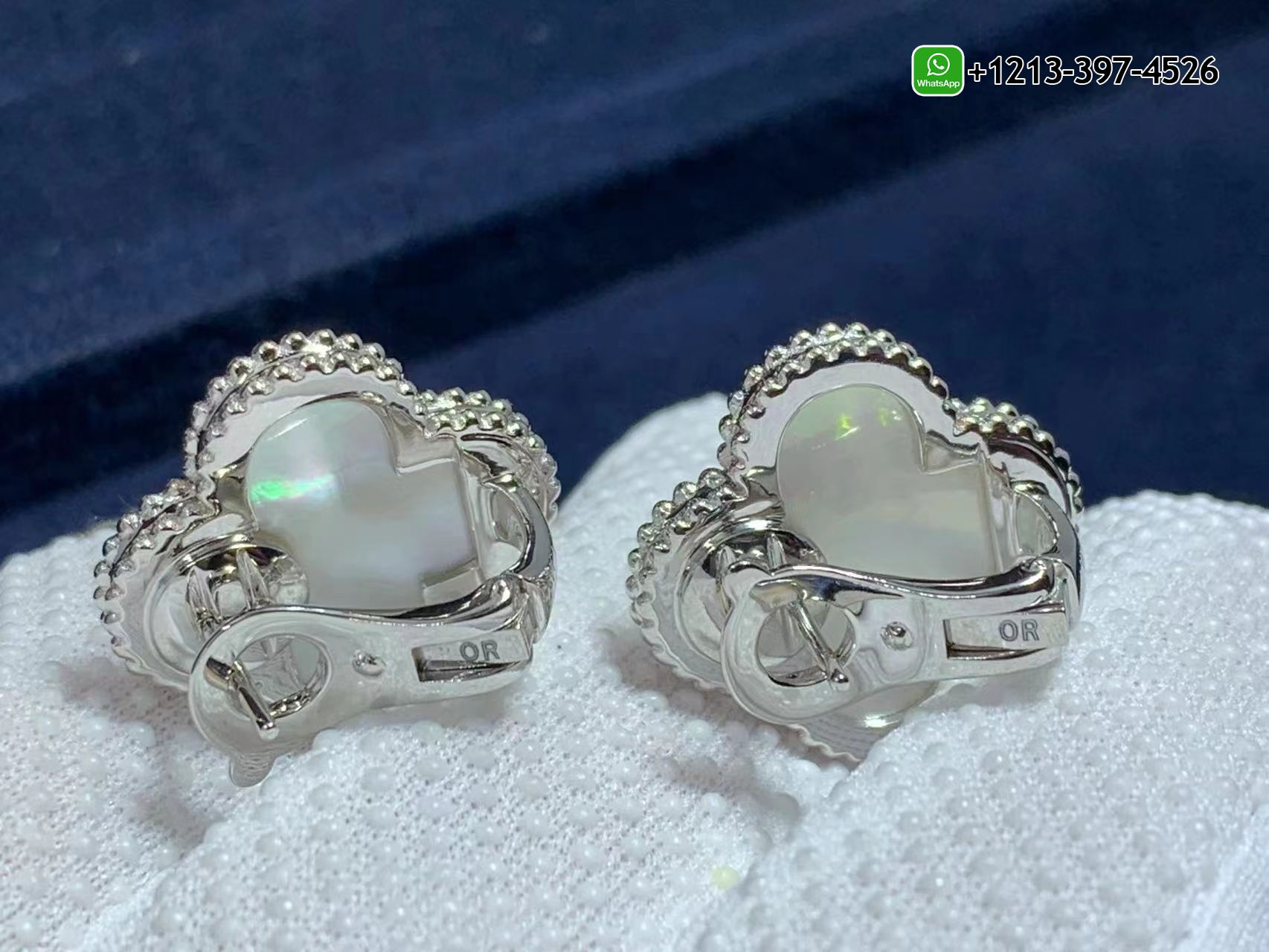 Custom-Made-Van-Cleef-Arpels-Magic-Alhambra-White-Mother-of-Pearl-18k-White-Gold-Earrings-3.jpg Best Sellers 1:1 Quality Cheap Custom Made Van Cleef & Arpels Magic Alhambra White Mother of Pearl 18k White Gold Earrings - High Quality 18k Gold and Diamond Luxury Distinctive Collection Designer Jewelry Customized Factory Price - Image 4