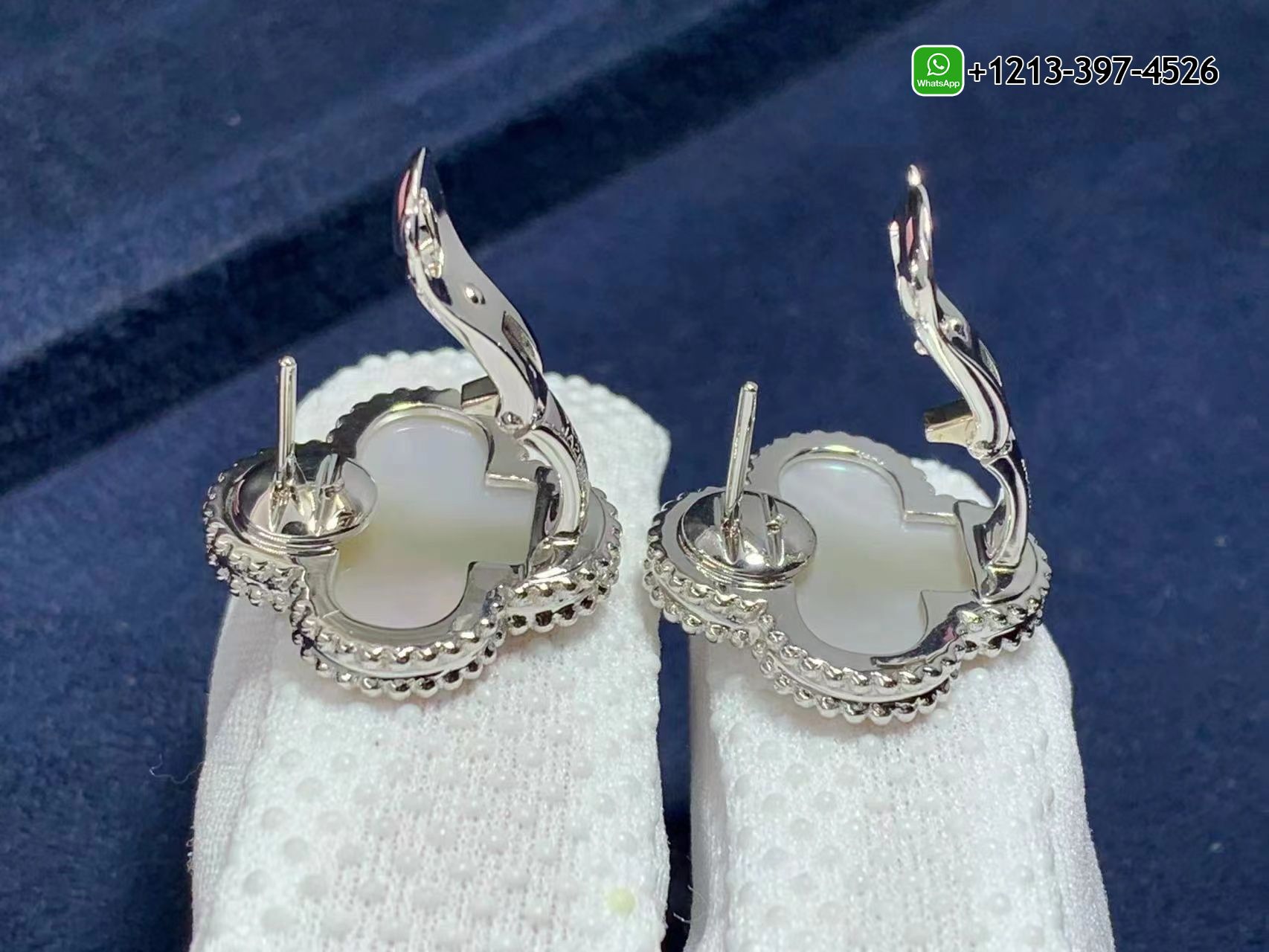 Custom-Made-Van-Cleef-Arpels-Magic-Alhambra-White-Mother-of-Pearl-18k-White-Gold-Earrings-7.jpg Best Sellers 1:1 Quality Cheap Custom Made Van Cleef & Arpels Magic Alhambra White Mother of Pearl 18k White Gold Earrings - High Quality 18k Gold and Diamond Luxury Distinctive Collection Designer Jewelry Customized Factory Price - Image 8