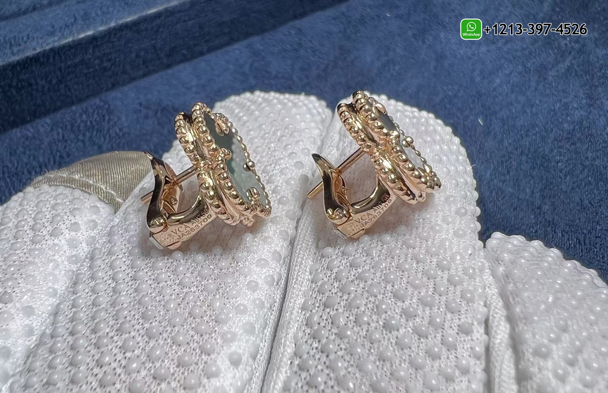 Custom-Made-Van-Cleef-Arpels-Vintage-Alhambra-Grey-Mother-of-Pearl-18K-Rose-Gold-Earrings-4.jpg Cheap Van Cleef & Arpels Vintage Alhambra Grey Mother of Pearl 18K Rose Gold Earrings - High Quality 18k Gold and Diamond Luxury Distinctive Collection Designer Jewelry Customized Factory Price - Image 5