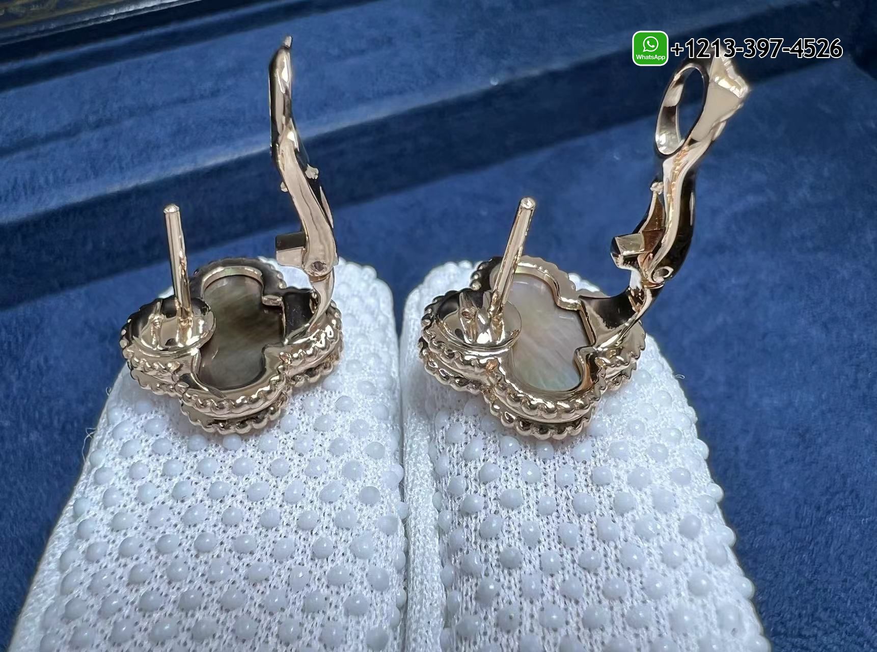 Custom-Made-Van-Cleef-Arpels-Vintage-Alhambra-Grey-Mother-of-Pearl-18K-Rose-Gold-Earrings-6.jpg Cheap Van Cleef & Arpels Vintage Alhambra Grey Mother of Pearl 18K Rose Gold Earrings - High Quality 18k Gold and Diamond Luxury Distinctive Collection Designer Jewelry Customized Factory Price - Image 7