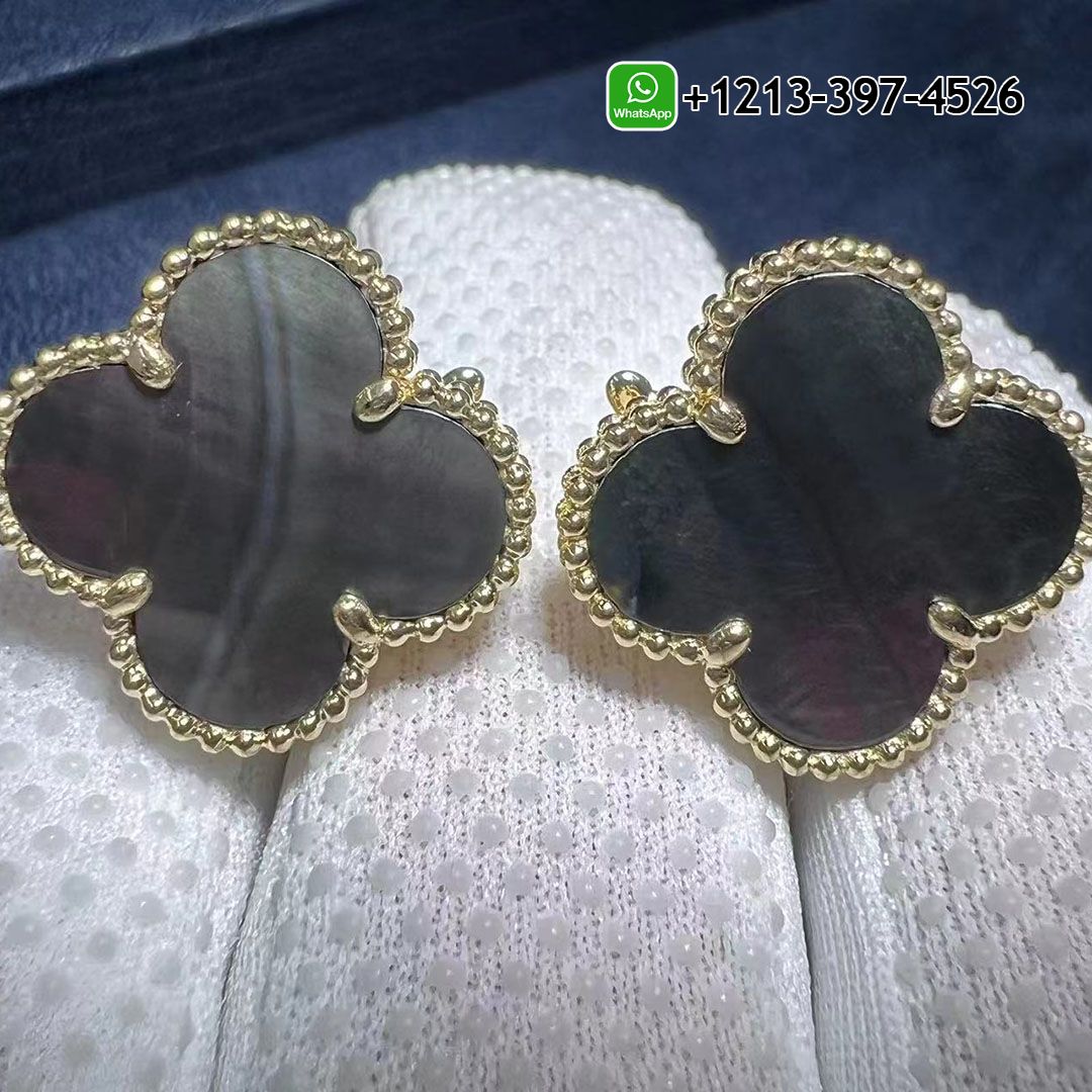 1:1 Quality Van Cleef & Arpels Magic Alhambra Gray Mother of Peal 18k Rose Gold Earrings - High Quality 18k Gold and Diamond Luxury Distinctive Collection Designer Jewelry Customized Factory Price