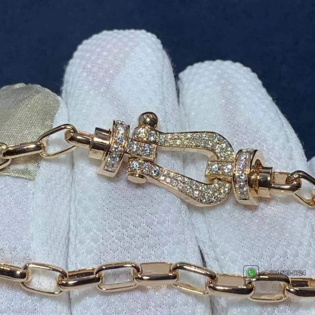 fred force 10 18k rose gold and diamonds large model bracelet 1