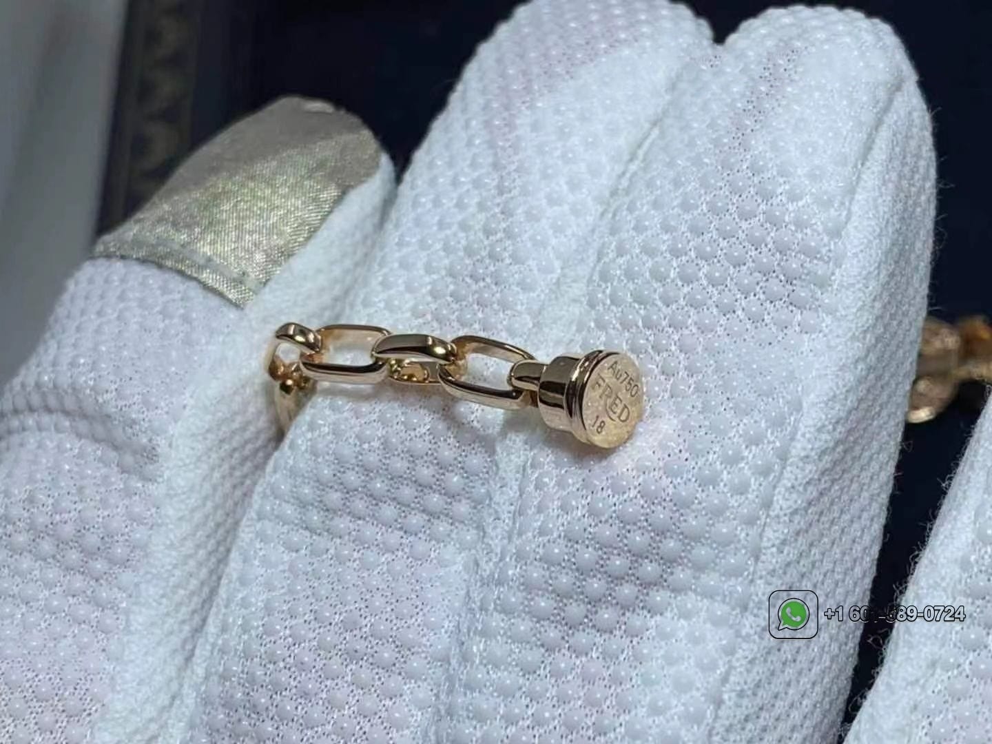 fred force 10 18k rose gold and diamonds large model bracelet 3