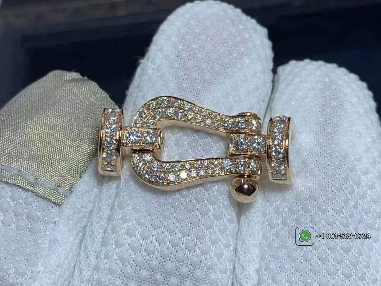 fred force 10 18k rose gold and diamonds large model bracelet 7