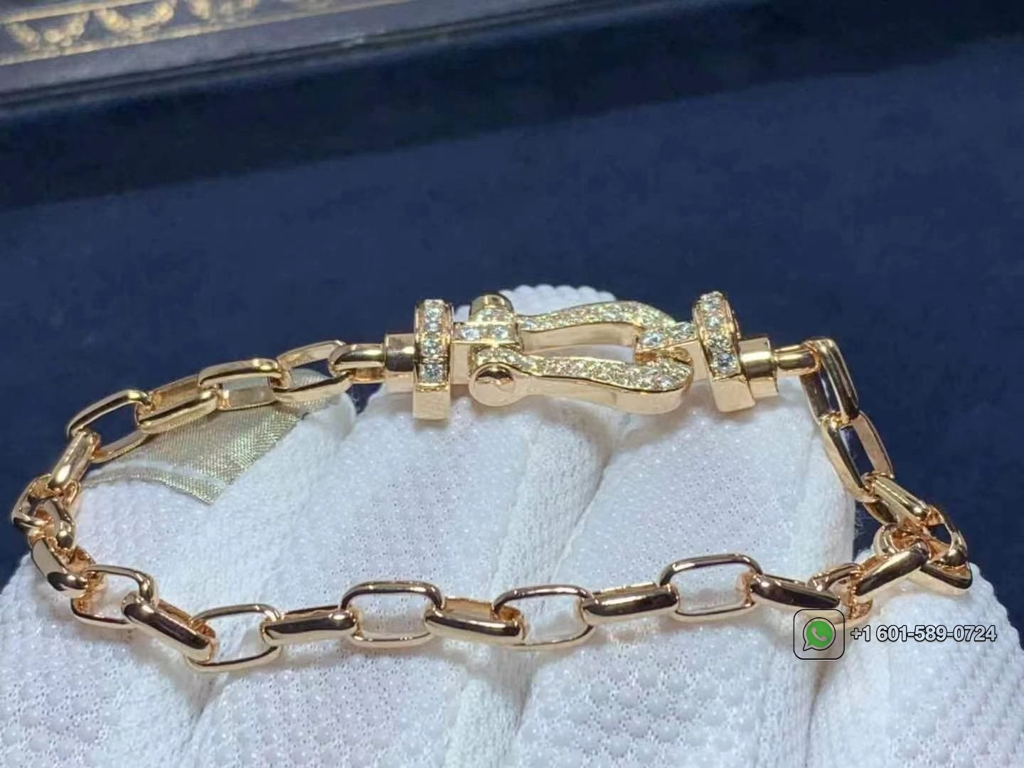 fred force 10 18k rose gold and diamonds large model bracelet