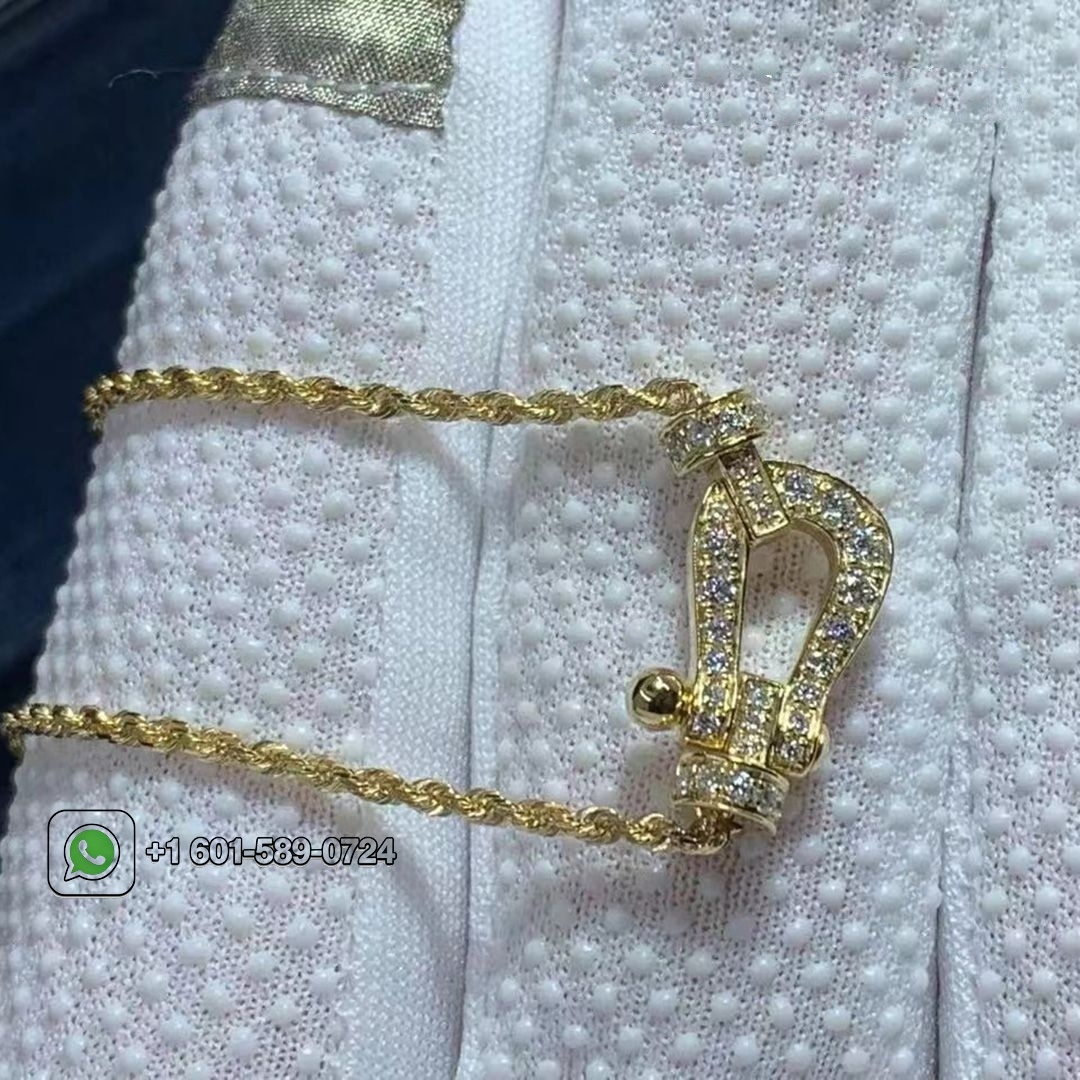 fred force 10 pendant 18k yellow gold and diamonds medium model