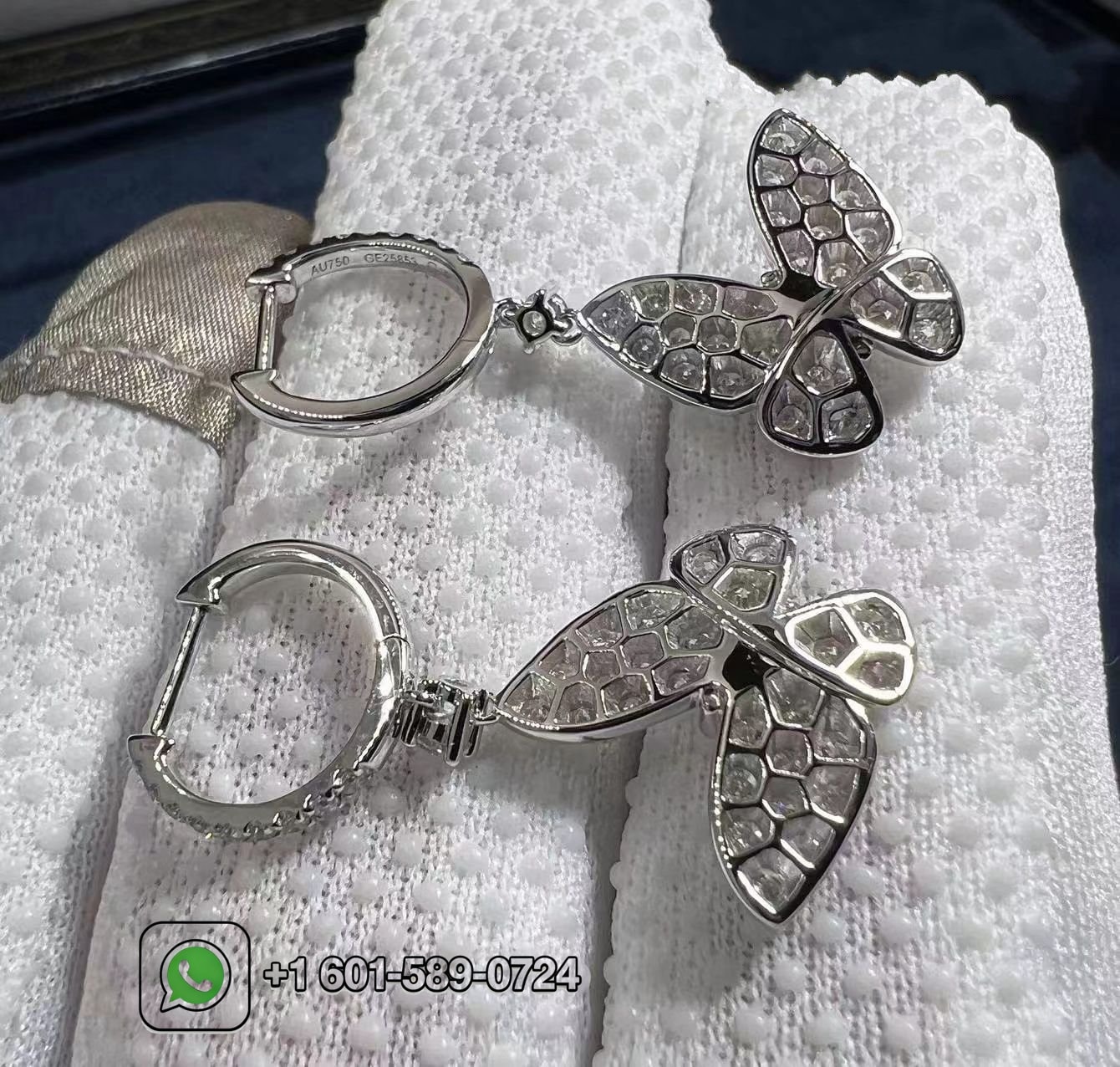 graff pave butterfly 18k white gold diamond drop earrings rge642 2