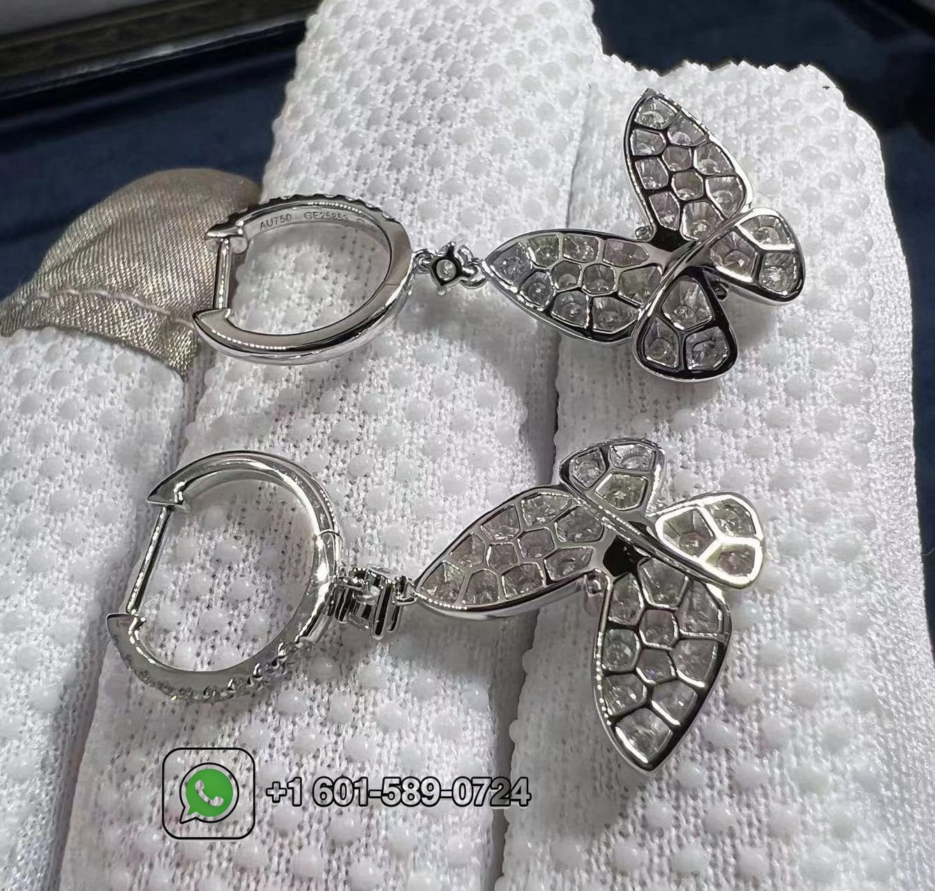 graff pave butterfly 18k white gold diamond drop earrings rge642 3