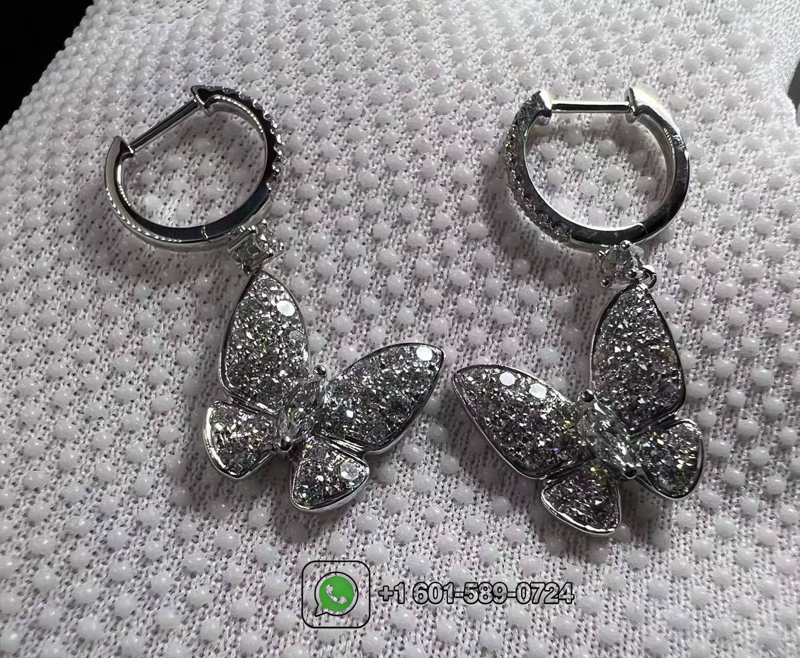 graff pave butterfly 18k white gold diamond drop earrings rge642 5