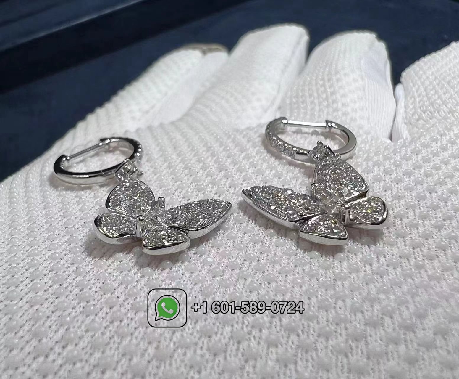 graff pave butterfly 18k white gold diamond drop earrings rge642 6