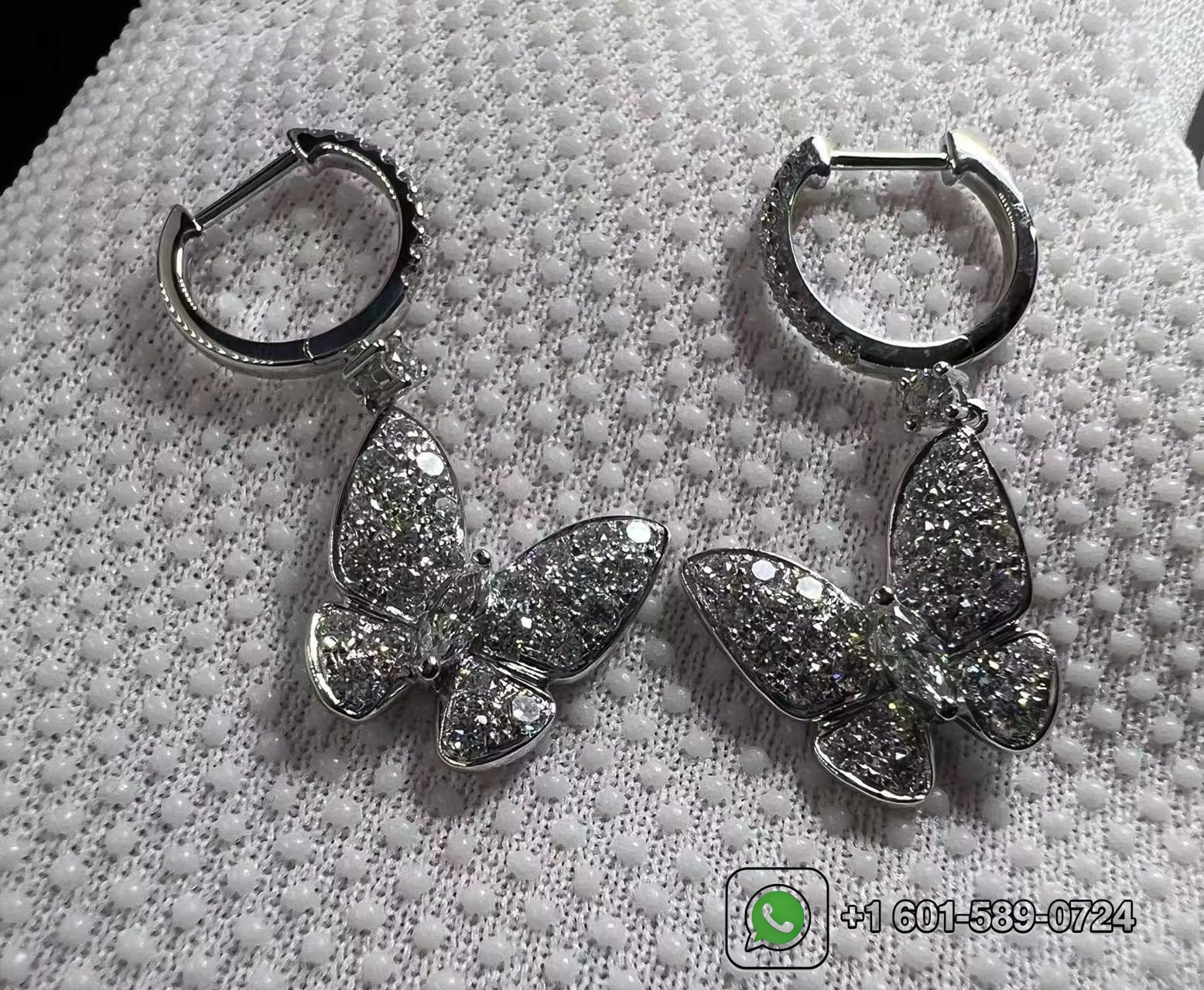 graff pave butterfly 18k white gold diamond drop earrings rge642 7