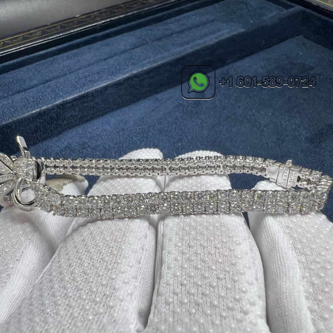 graff tildas bow classic diamond double strand 18k white gold bracelet rgb314 2