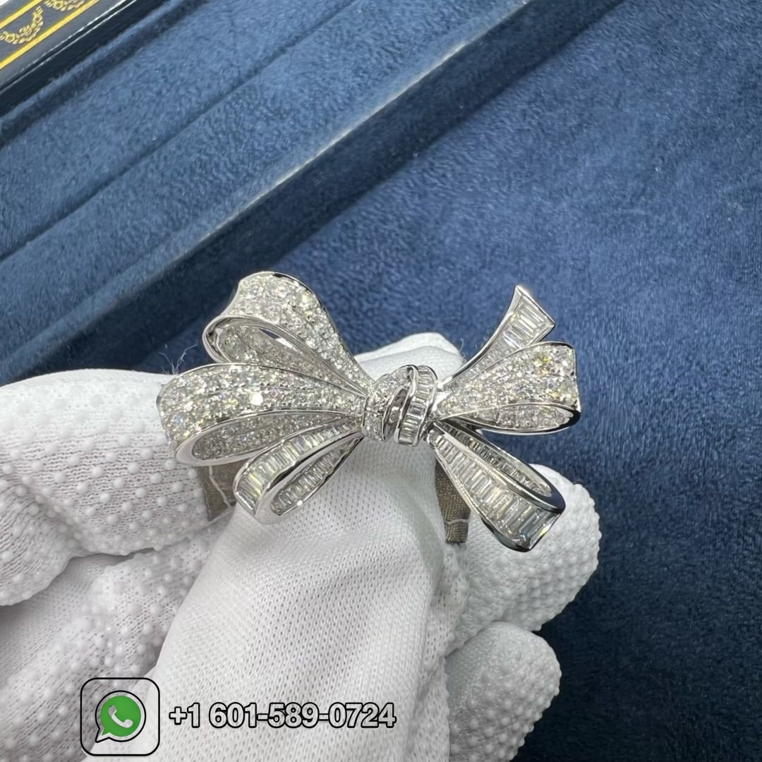 graff tildas bow double knot diamond 18k white gold ring rgr594 1