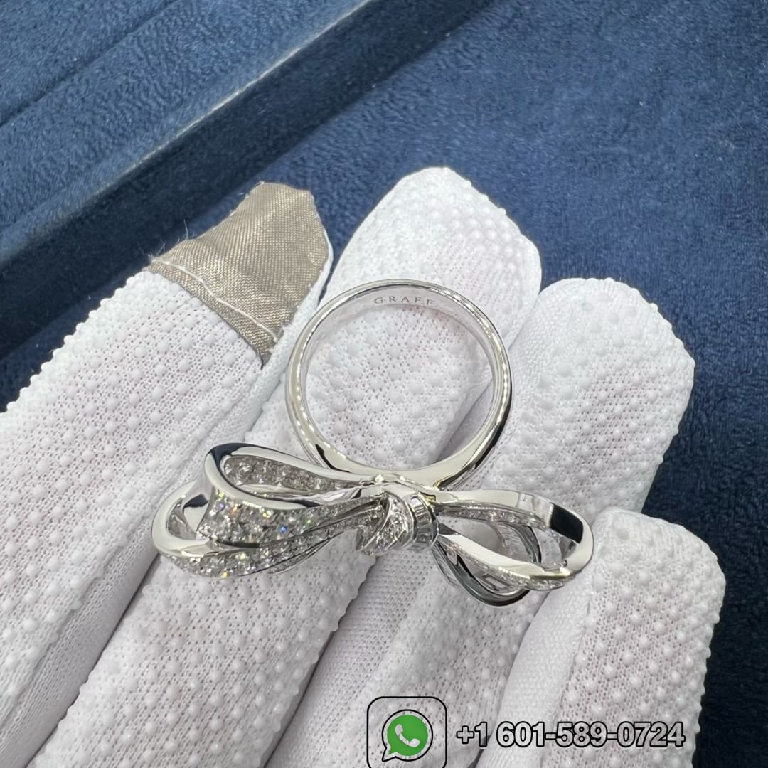 graff tildas bow double knot diamond 18k white gold ring rgr594 2