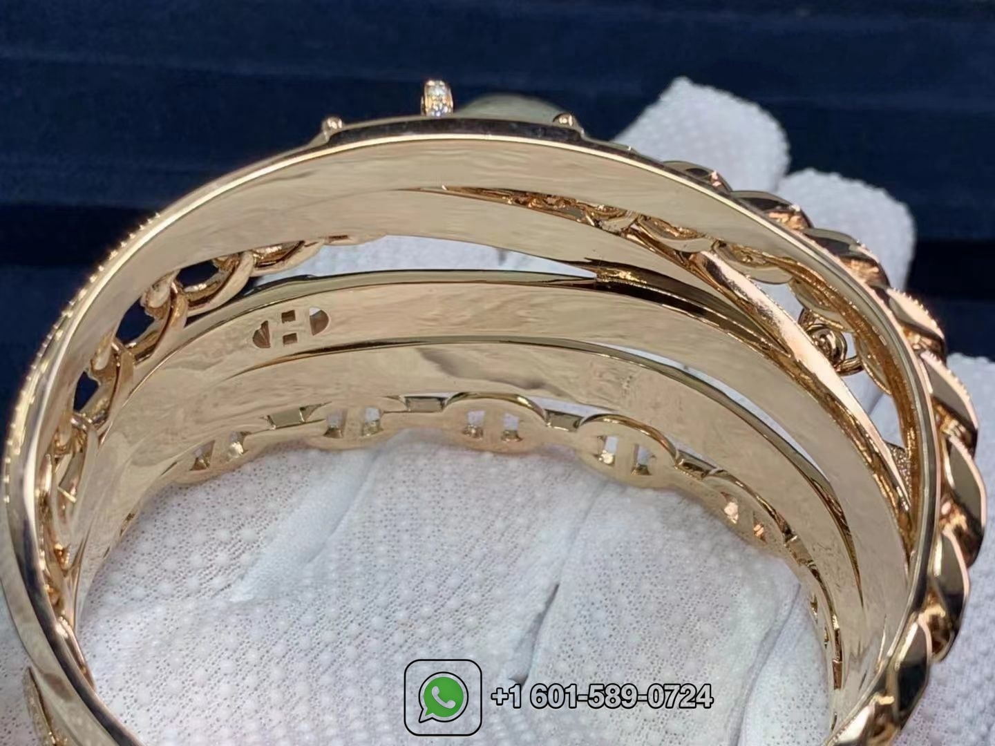 hermes alchimie 18k rose gold diamond bracelet cuff 4.73cts exceptional rare 2