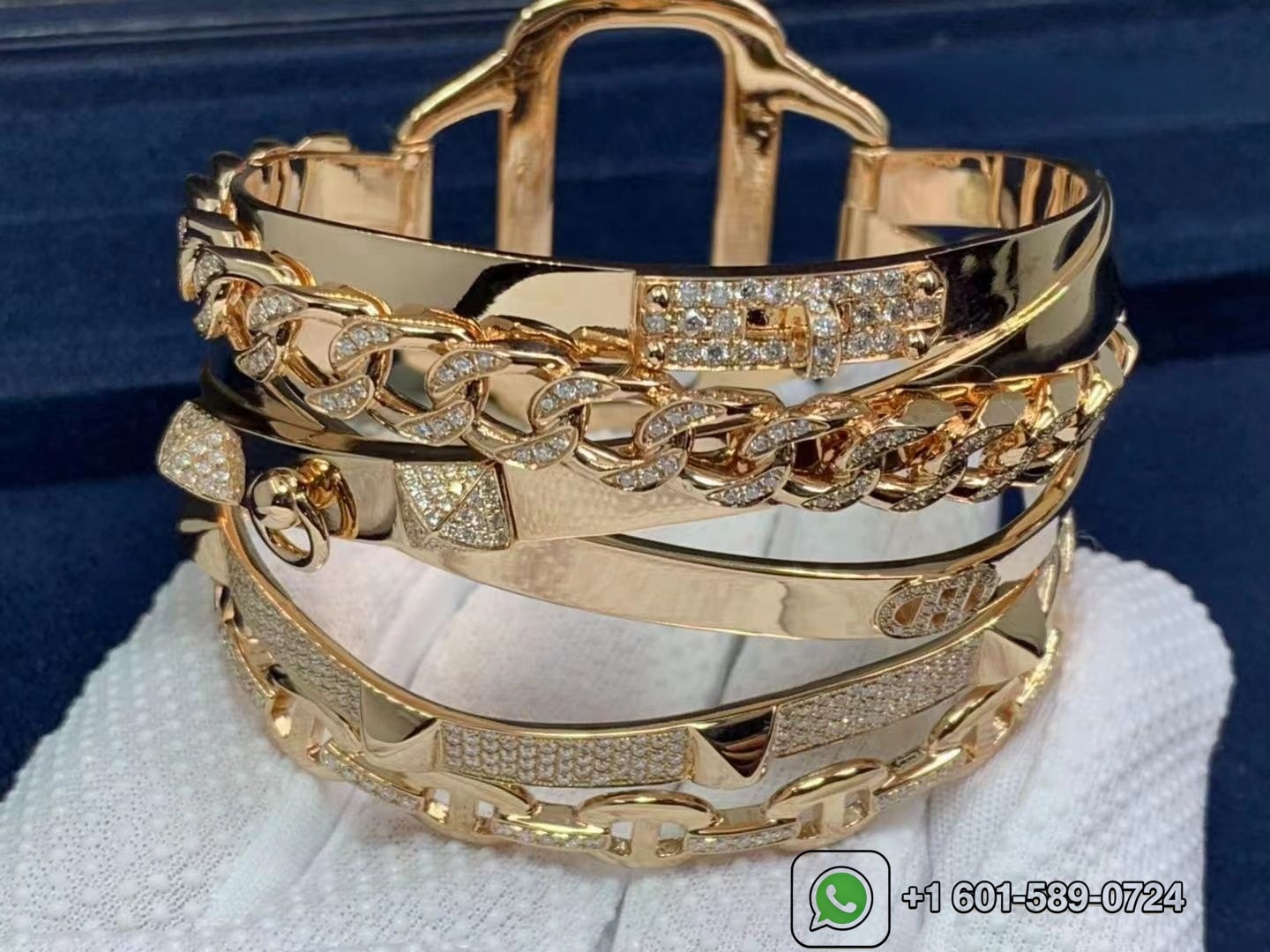 hermes alchimie 18k rose gold diamond bracelet cuff 4.73cts exceptional rare 5