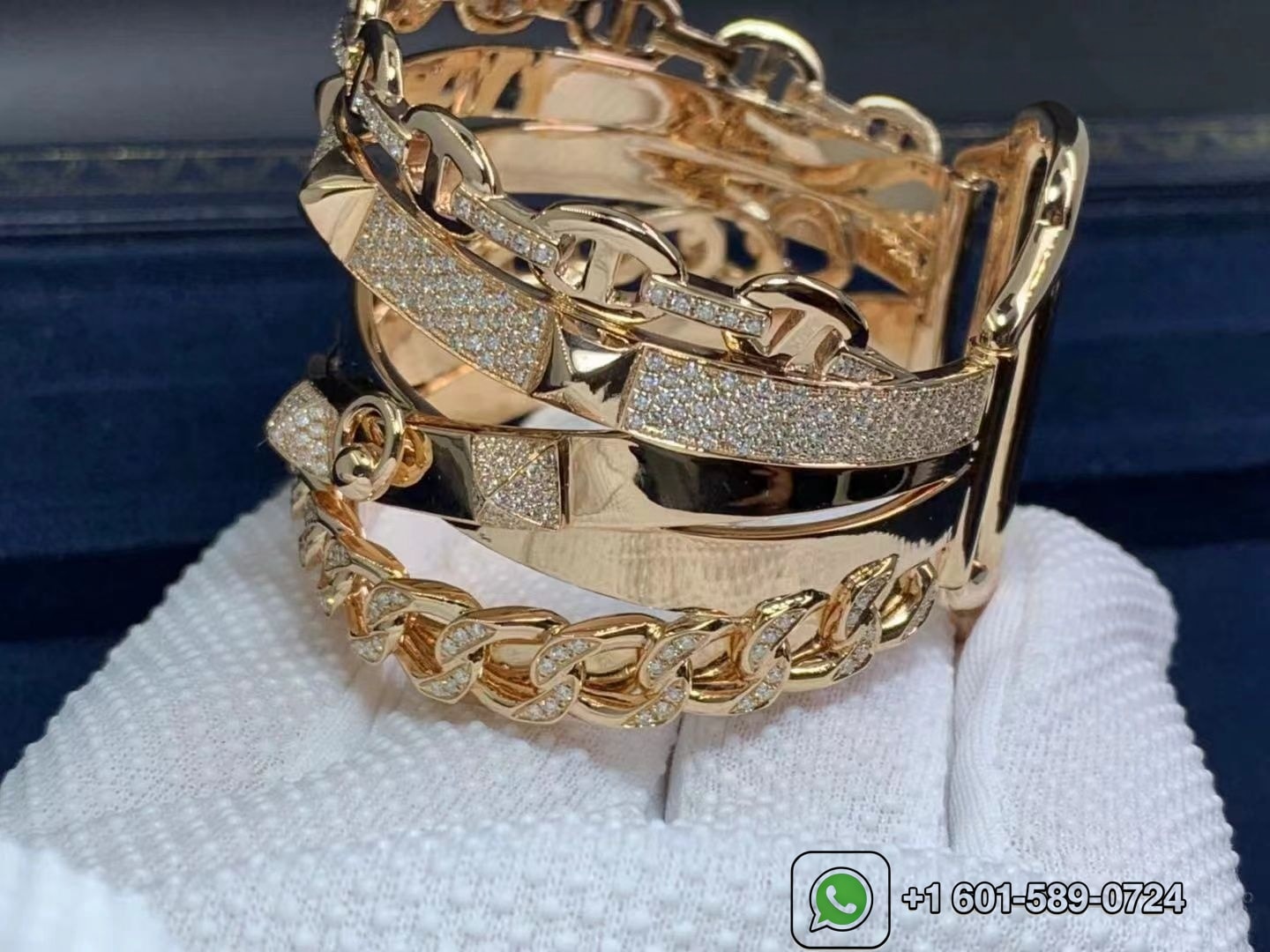 hermes alchimie 18k rose gold diamond bracelet cuff 4.73cts exceptional rare 6