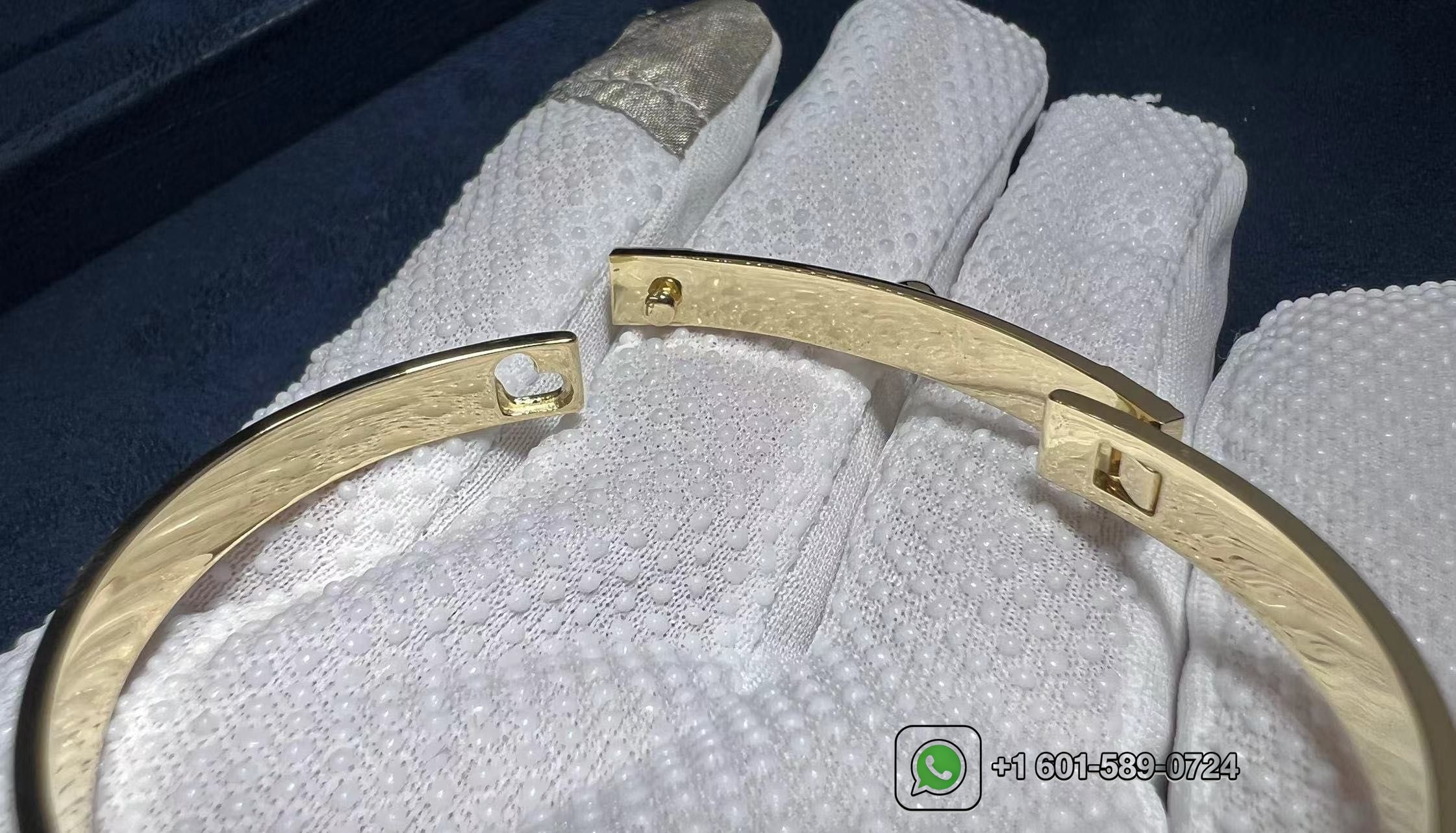 hermes collier de chien small model 18k yellow gold diamond bracelet 1