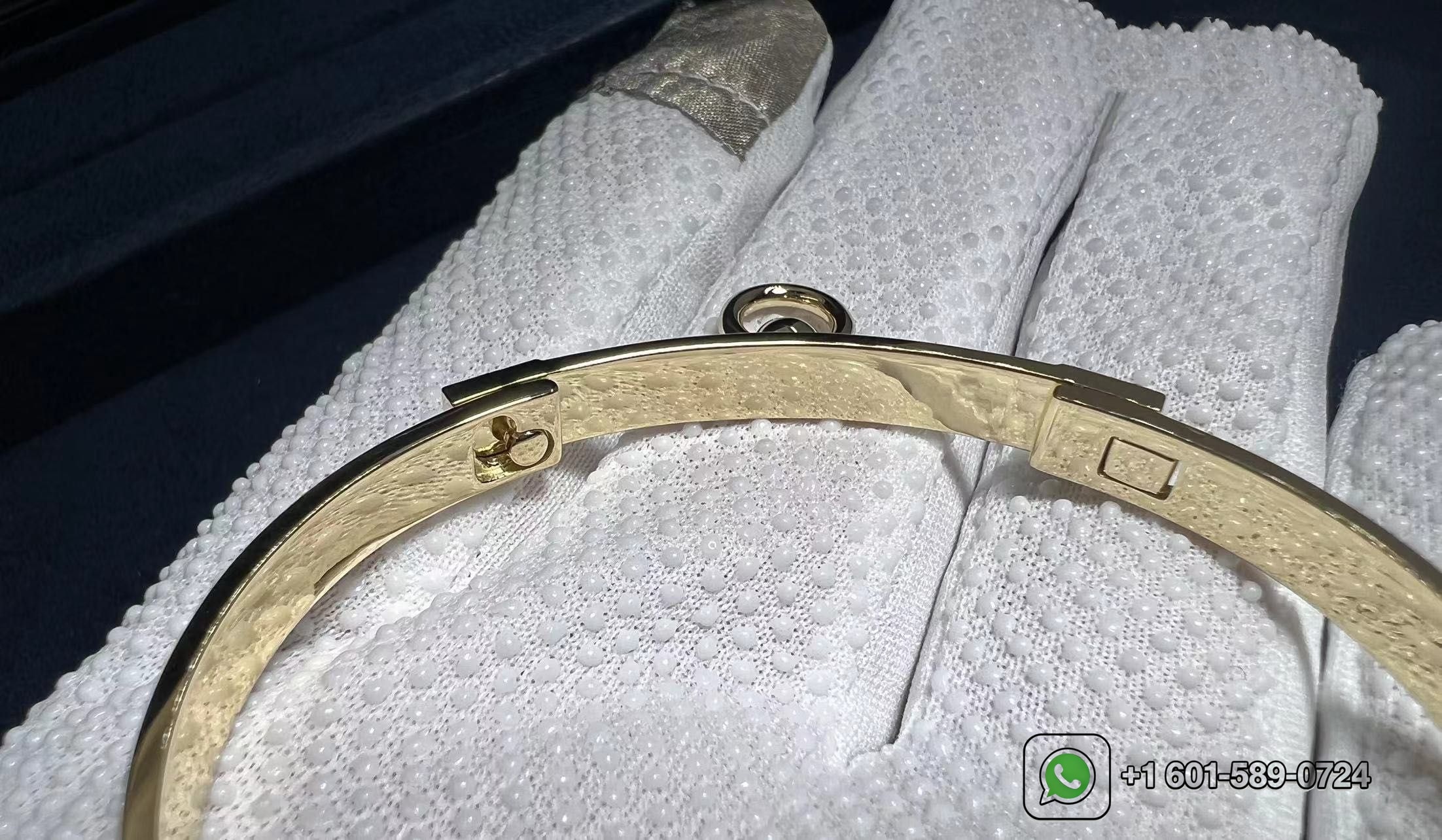 hermes collier de chien small model 18k yellow gold diamond bracelet 4
