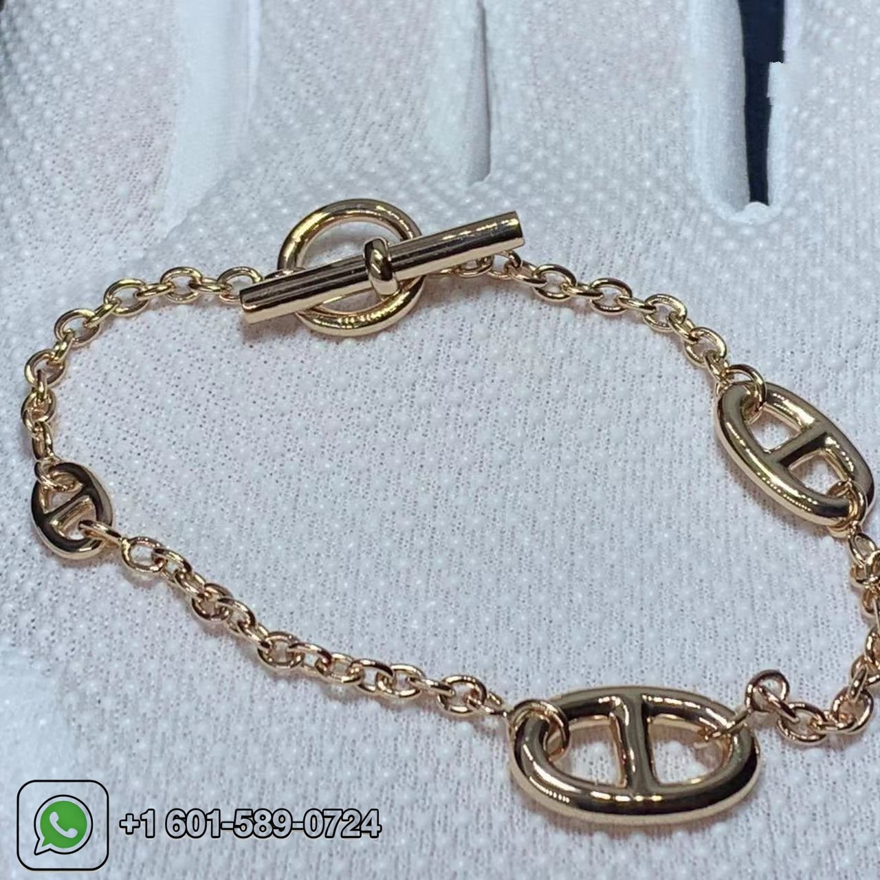 hermes farandole 18k yellow gold drop small model bracelet h107570b 00sh 2