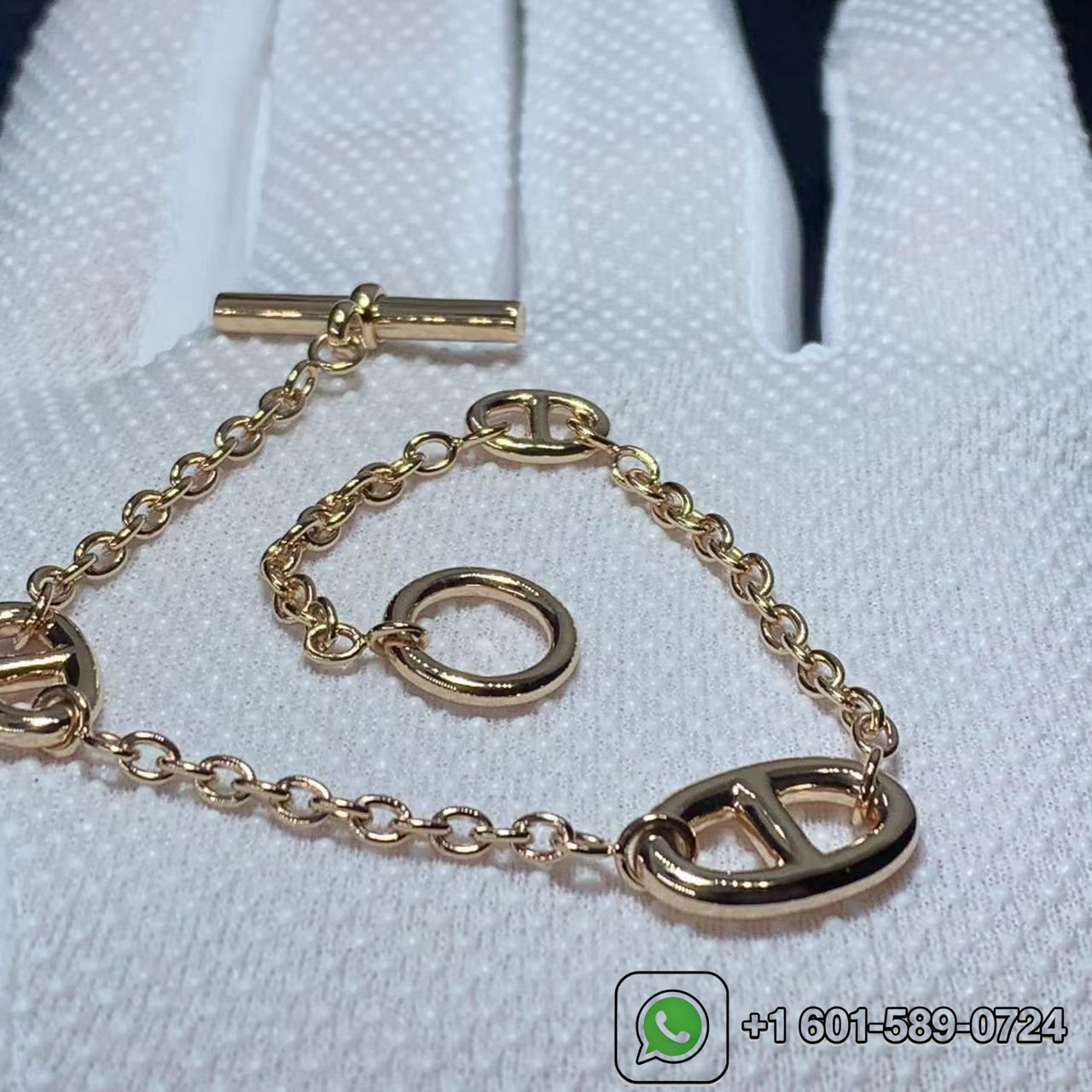 hermes farandole 18k yellow gold drop small model bracelet h107570b 00sh 4