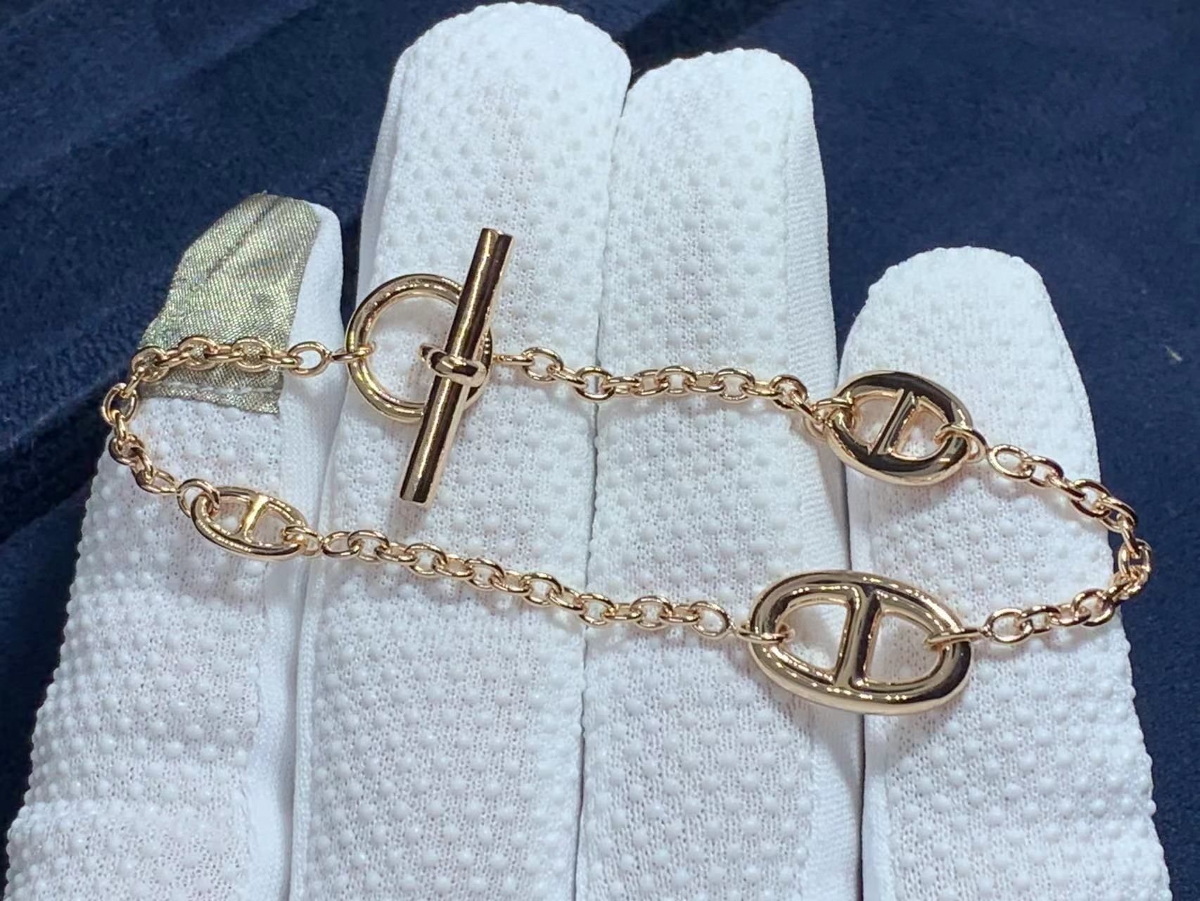 hermes farandole 18k yellow gold drop small model bracelet h107570b 00sh