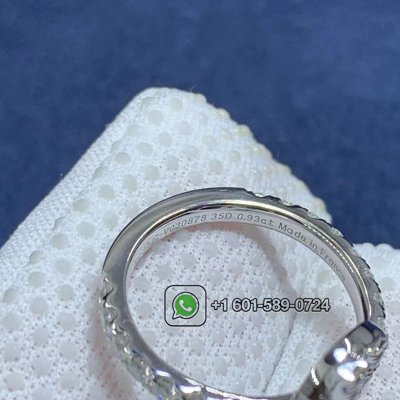 hermes finesse diamond 18k white gold ring 6