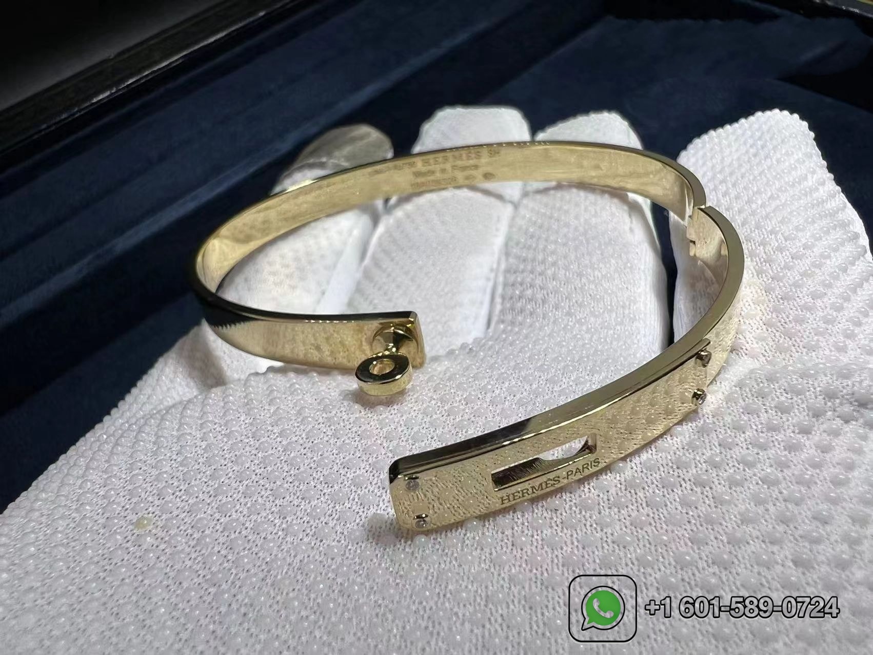 hermes kelly 18k yellow gold set with diamonds bracelet h214456b 1