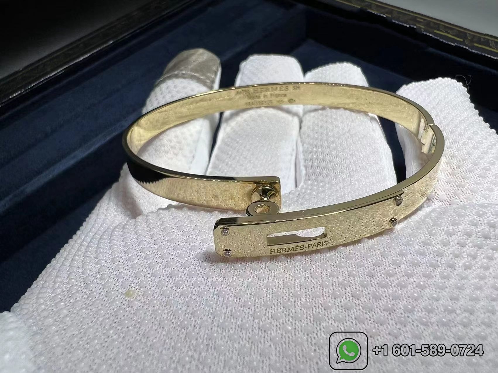 hermes kelly 18k yellow gold set with diamonds bracelet h214456b 2
