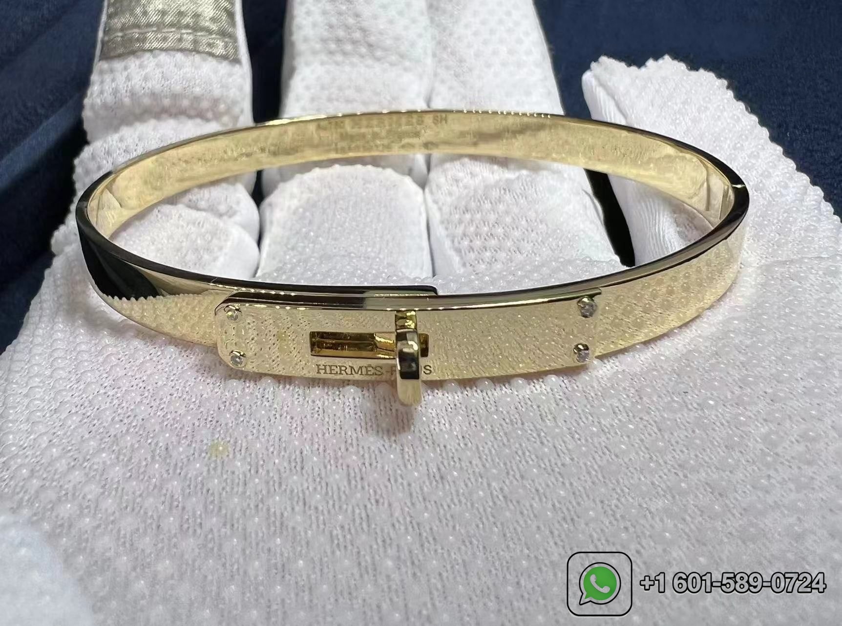 hermes kelly 18k yellow gold set with diamonds bracelet h214456b 5