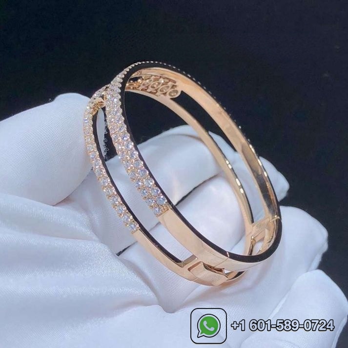 messika 18k rose gold pave diamond move romane bangle bracelet 1