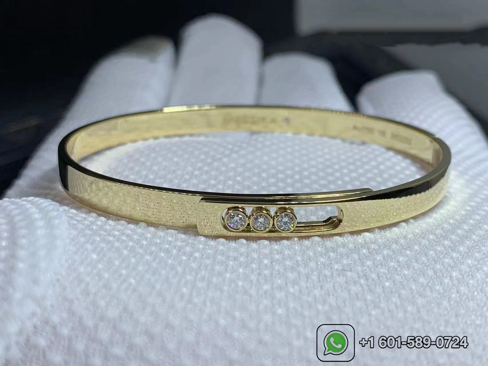 messika 18k yellow gold 3 diamond move noa bangle bracelet 10092 yg 3