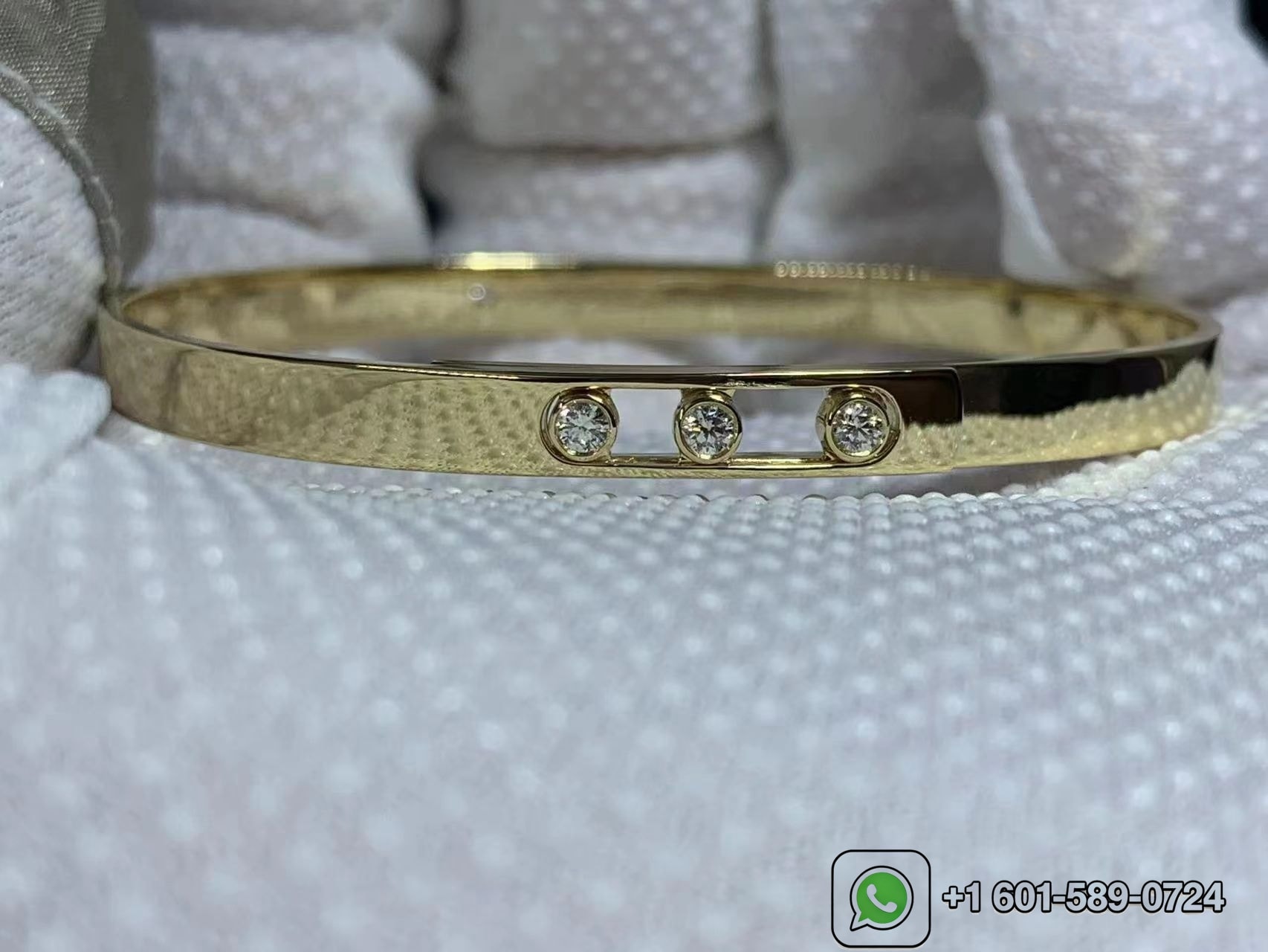 messika 18k yellow gold 3 diamond move noa bangle bracelet 10092 yg 5