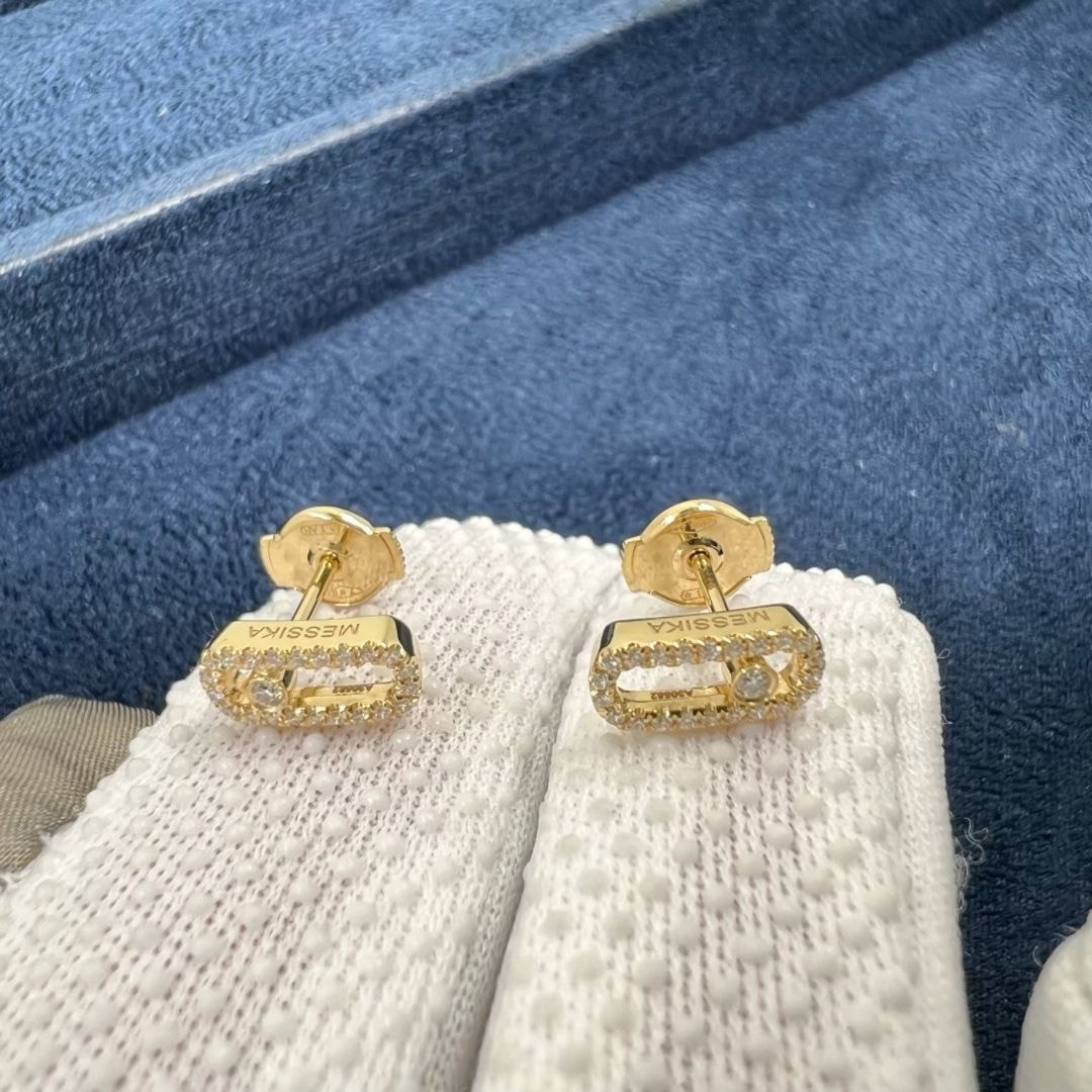 messika 18k yellow gold diamond move uno earrings