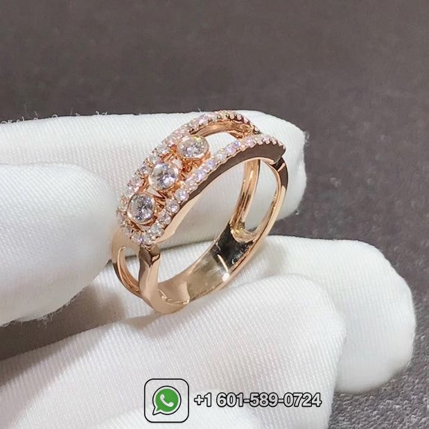 messika 18k rose gold move classique pave diamond ring 04000 1