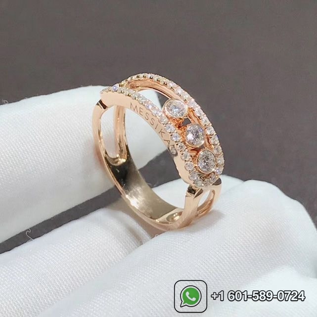 messika 18k rose gold move classique pave diamond ring 04000 2
