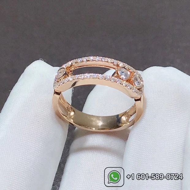 messika 18k rose gold move classique pave diamond ring 04000 5