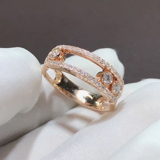 messika 18k rose gold move classique pave diamond ring 04000