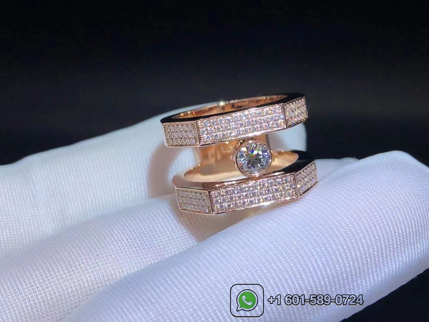 messika 18k rose gold move pei pave ring 2