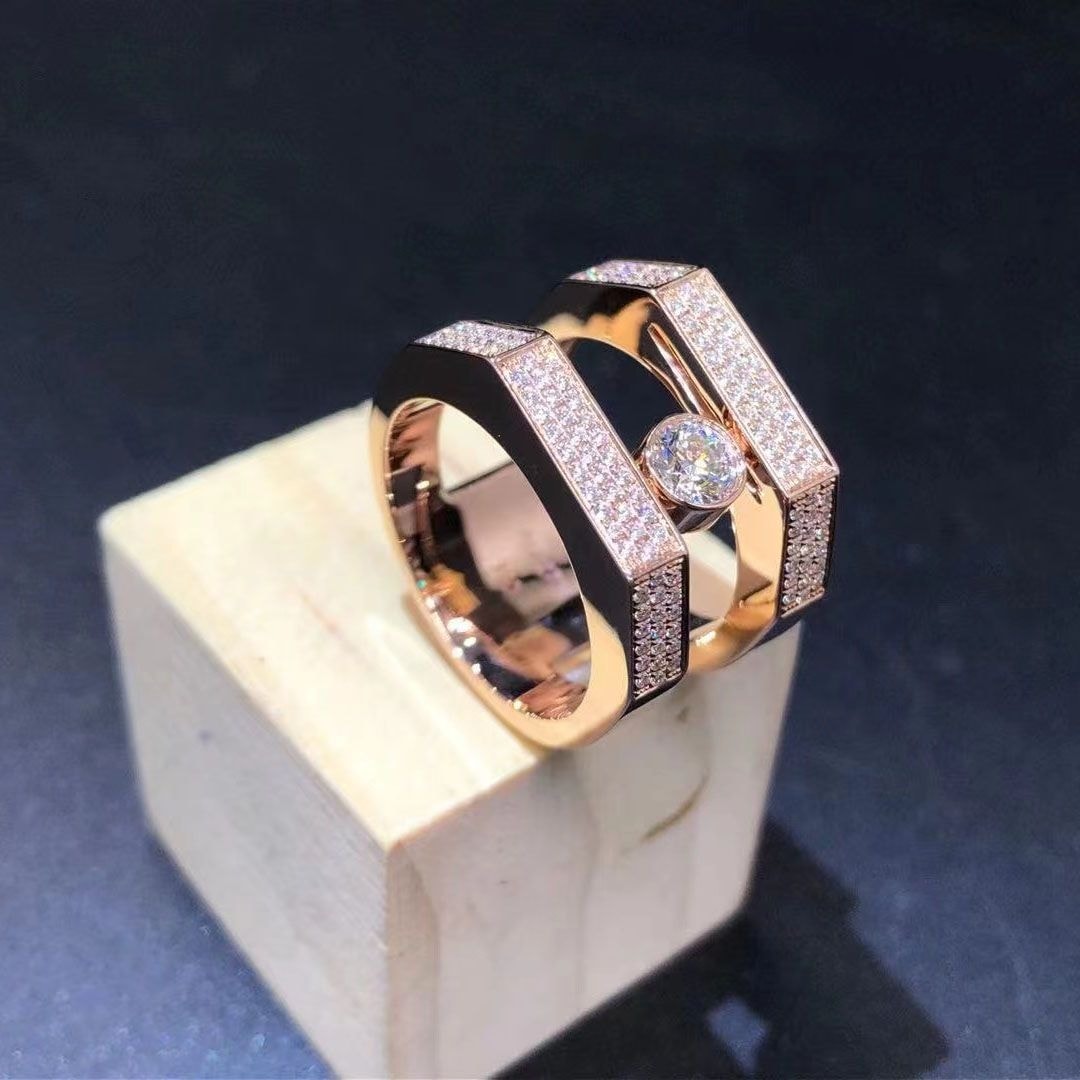 messika 18k rose gold move pei pave ring