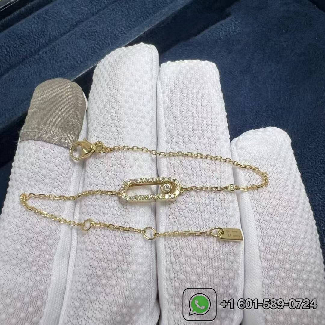 messika 18k yellow gold move uno pave diamond bracelet 4
