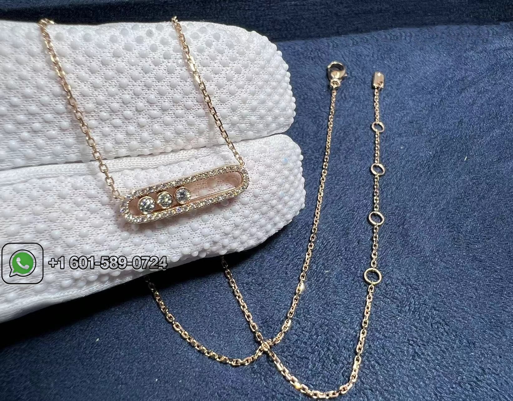 messika baby move pave diamond 18k rose gold pendant necklace 1